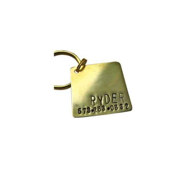 Personalized Pet ID Tag l Olive Dog with FREE Rubit Dog Tag Clip - Olive