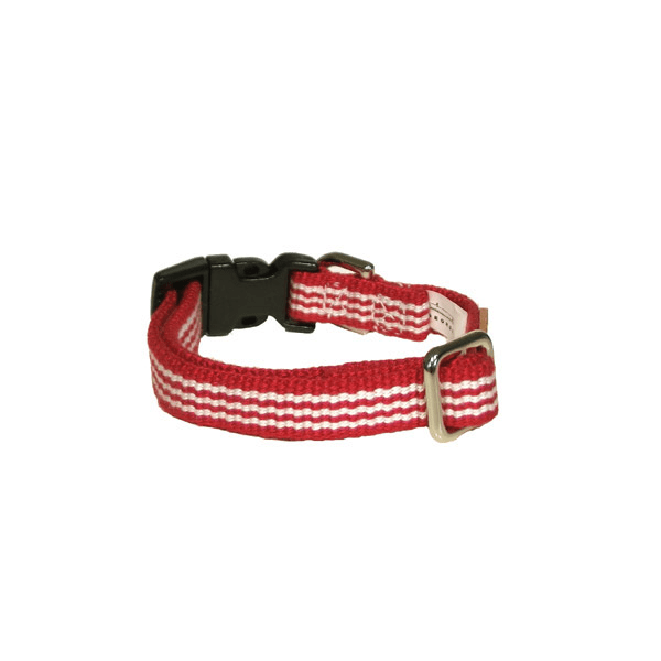 George Red Woven Stripe Cotton Collar