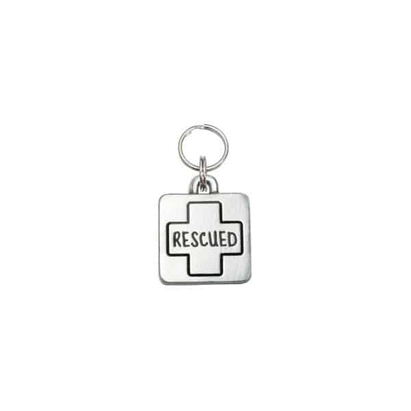 Square Rescued Dog ID Tag 
